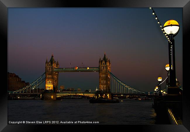 Tower Bridge at Night Framed Print by Steven Else ARPS