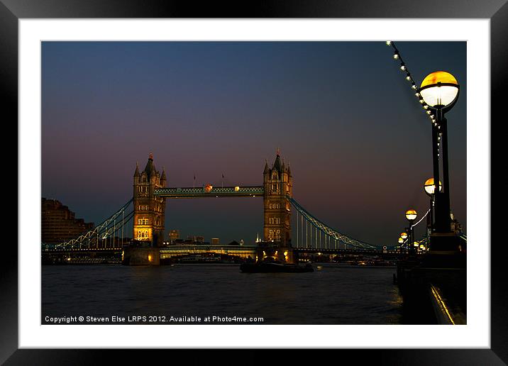 Tower Bridge at Night Framed Mounted Print by Steven Else ARPS