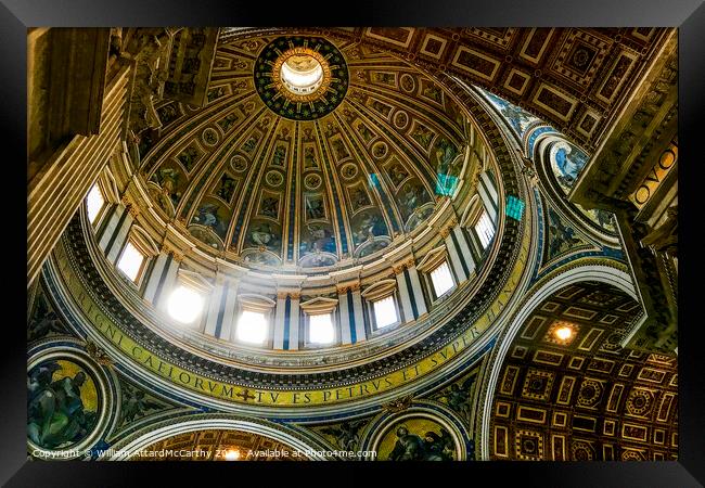Divine Illumination: St. Peter's Dome Framed Print by William AttardMcCarthy