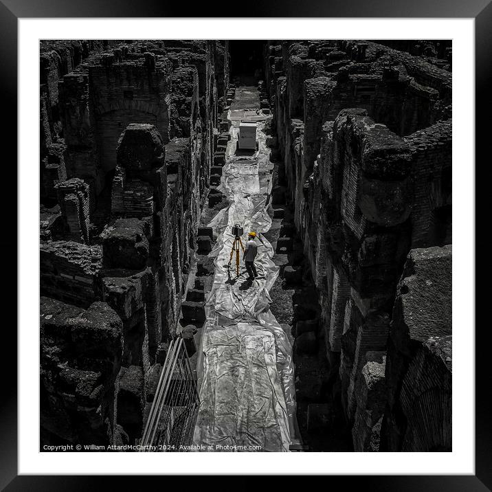 Archaeological Study: LiDAR Survey of Colosseum Interior Framed Mounted Print by William AttardMcCarthy
