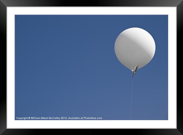 White Balloon Framed Mounted Print by William AttardMcCarthy