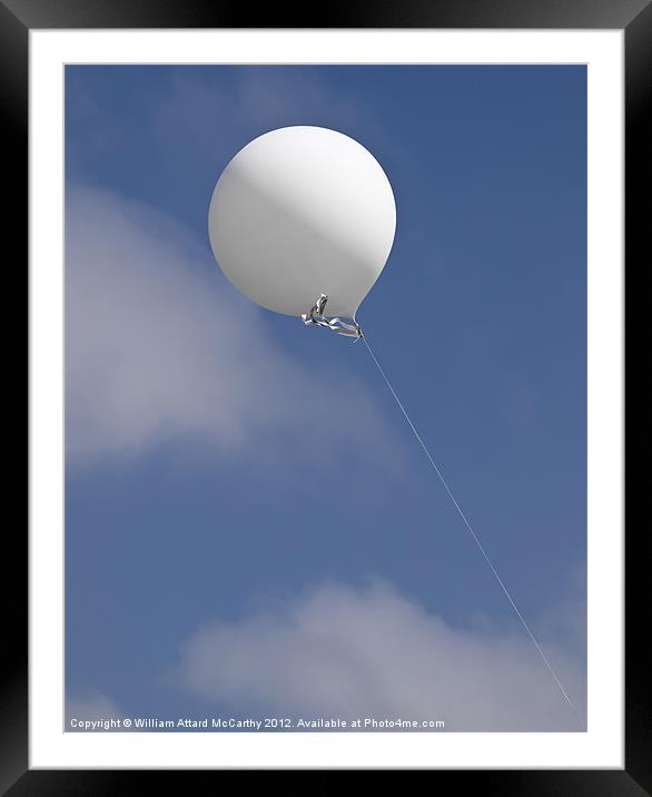 White Balloon Framed Mounted Print by William AttardMcCarthy