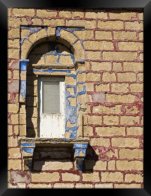Dwejra Balcony Framed Print by William AttardMcCarthy