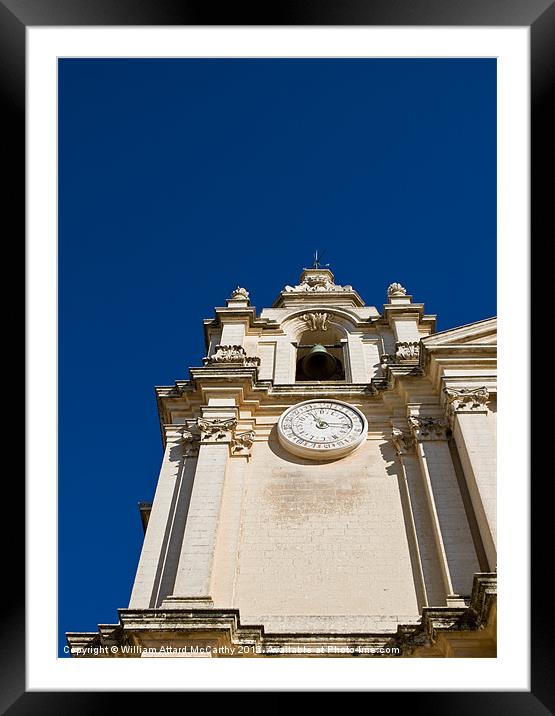 Mdina Cathedral Steeple Framed Mounted Print by William AttardMcCarthy