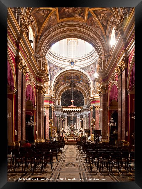 Mdina Cathedral Framed Print by William AttardMcCarthy