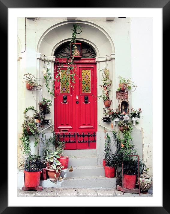 Red Door Framed Mounted Print by William AttardMcCarthy