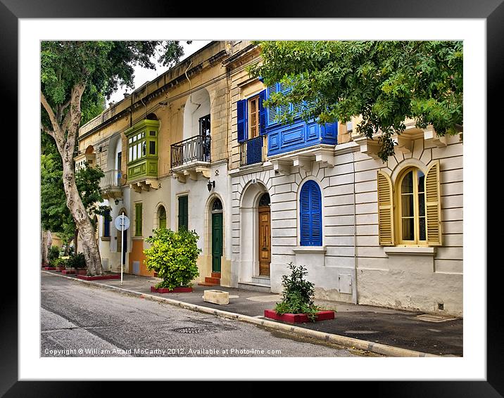 Malta Street Scene Framed Mounted Print by William AttardMcCarthy