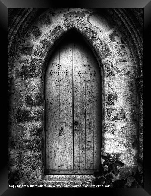 Gothic Chapel Door Framed Print by William AttardMcCarthy