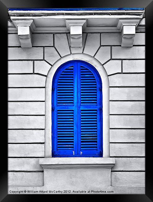 Blue Window Framed Print by William AttardMcCarthy
