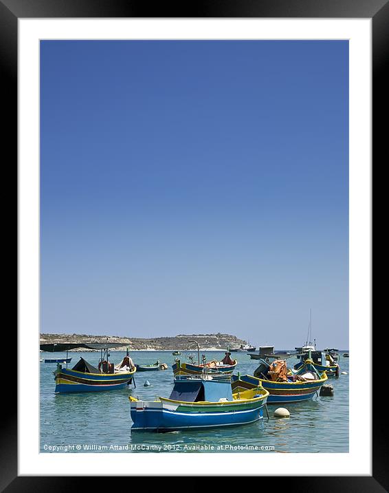 Malta Fishing Village Framed Mounted Print by William AttardMcCarthy
