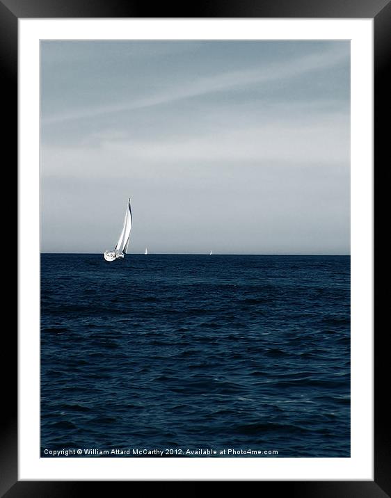 Lone Yacht Framed Mounted Print by William AttardMcCarthy