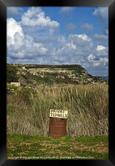 Private - No Entry Framed Print by William AttardMcCarthy