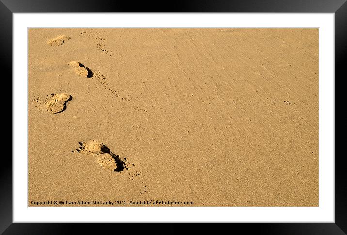 Sand Footsteps Framed Mounted Print by William AttardMcCarthy