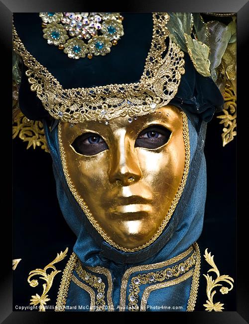 Venetian Mask Framed Print by William AttardMcCarthy