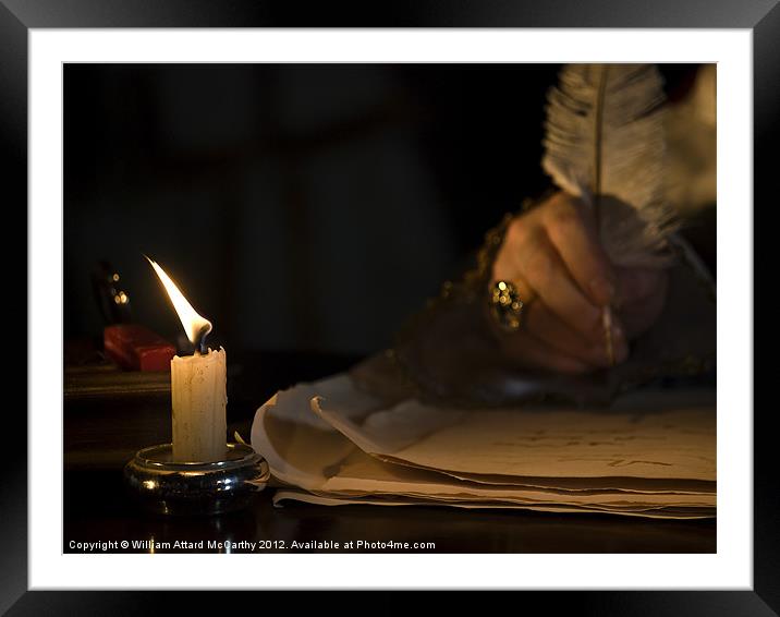 Candlelight &  Quill Framed Mounted Print by William AttardMcCarthy