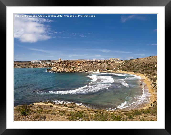 Ghajn Tuffieha Bay Framed Mounted Print by William AttardMcCarthy