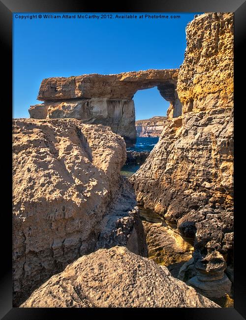 The Azure Window Framed Print by William AttardMcCarthy