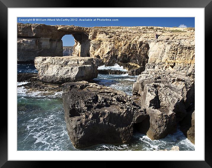 The Azure Window and Blue Hole Framed Mounted Print by William AttardMcCarthy