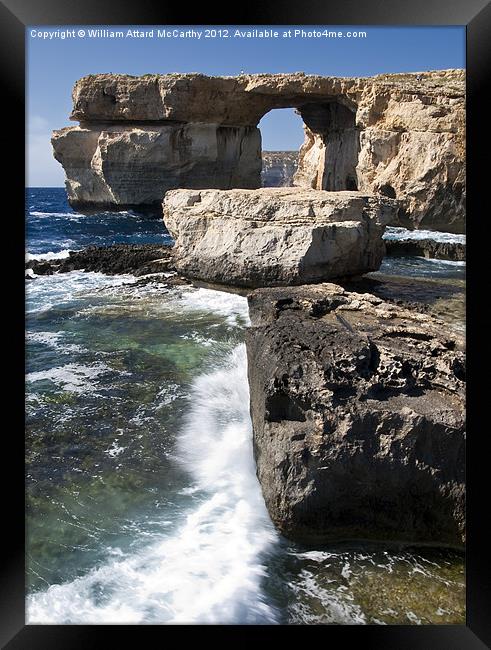 The Azure Window and Blue Hole Framed Print by William AttardMcCarthy
