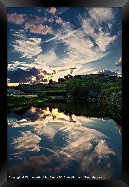 Evening Reflections Framed Print by William AttardMcCarthy