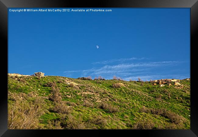 A Mid-Evening Moon Framed Print by William AttardMcCarthy