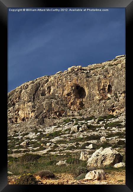 Ghar Lapsi Cliffs Framed Print by William AttardMcCarthy