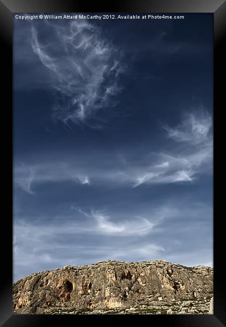 Ghar Lapsi Cliffs Framed Print by William AttardMcCarthy