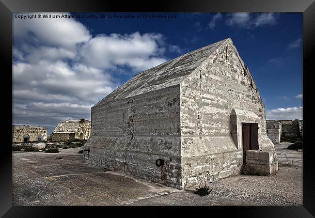 Concrete Bunker at Fort Ricasoli Framed Print by William AttardMcCarthy