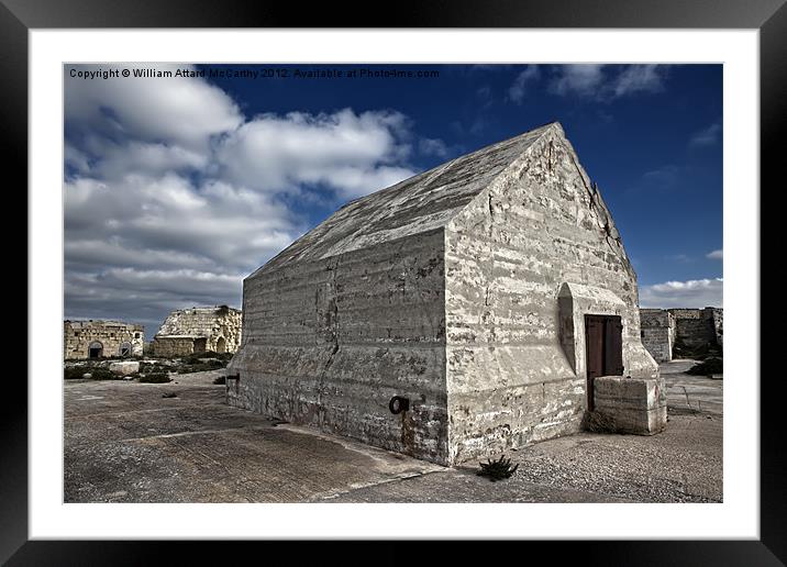 Concrete Bunker at Fort Ricasoli Framed Mounted Print by William AttardMcCarthy
