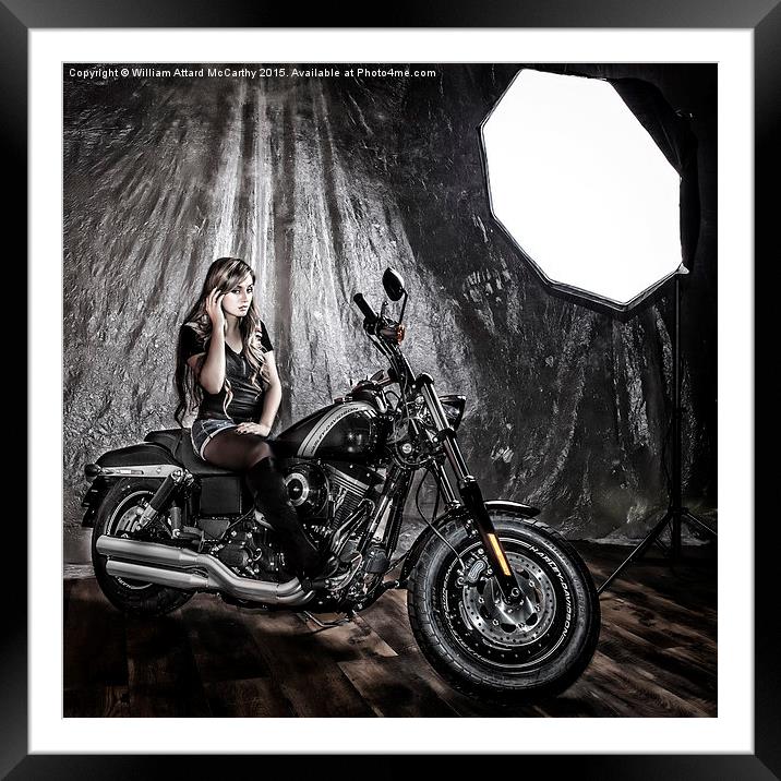  Harley Girl Framed Mounted Print by William AttardMcCarthy