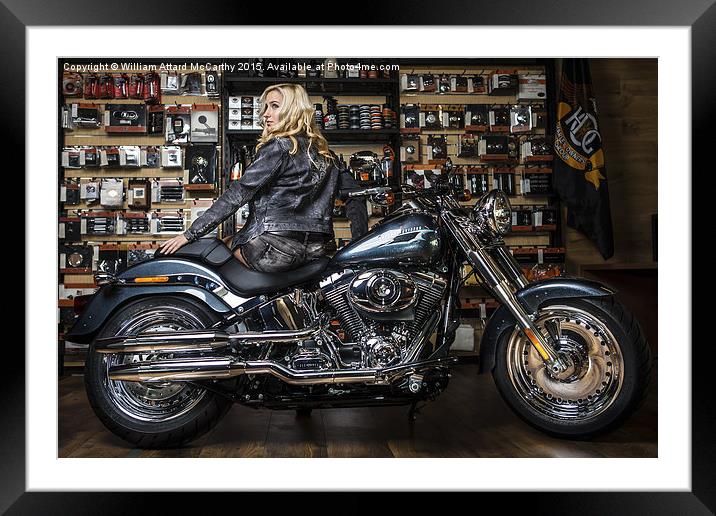 Harley Girl  Framed Mounted Print by William AttardMcCarthy