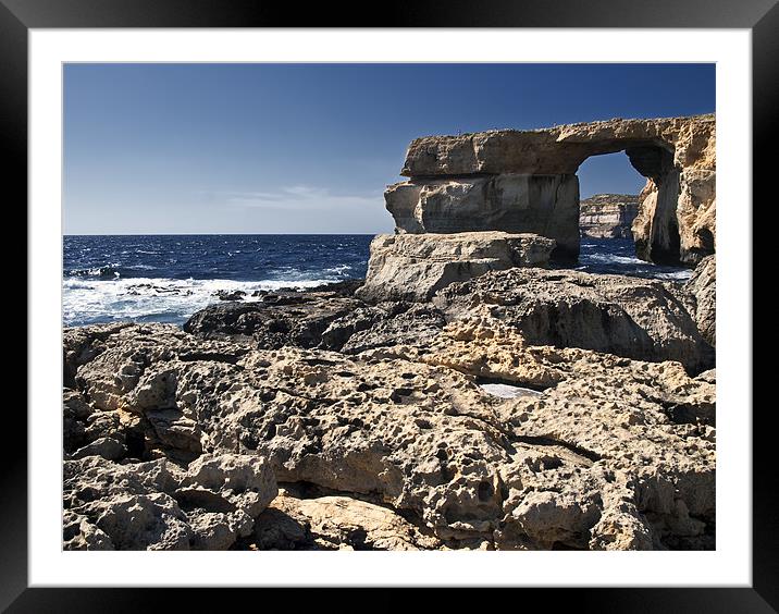 Dwejra Rocks & Azure Window Framed Mounted Print by William AttardMcCarthy