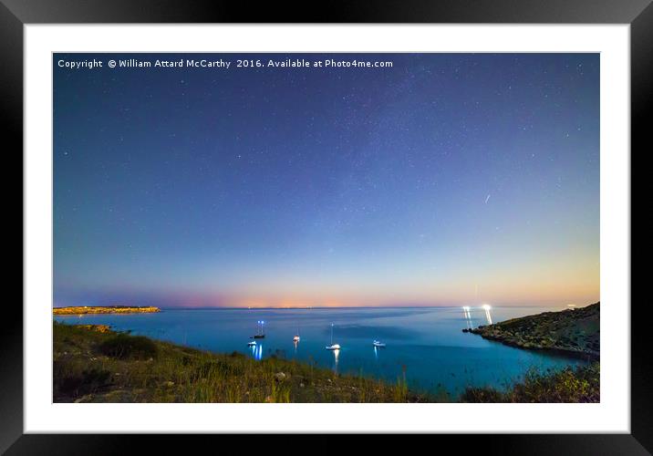 Mgiebah Bay at Night Framed Mounted Print by William AttardMcCarthy