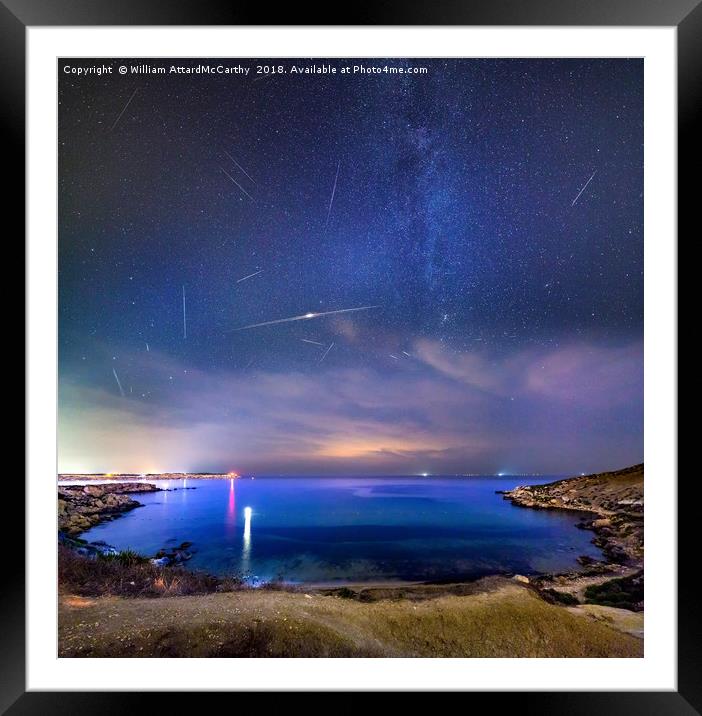 Perseids over Mgiebah Framed Mounted Print by William AttardMcCarthy