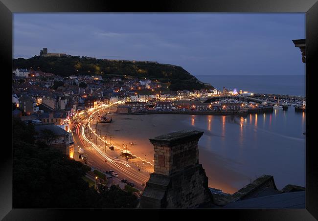 Scarborough by night Framed Print by david rodgers