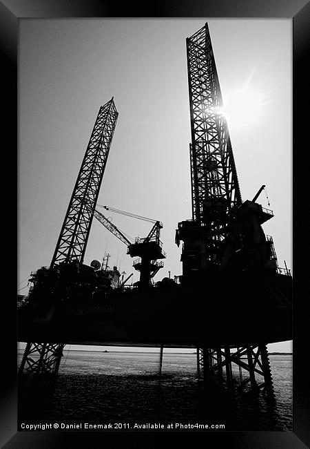 The Oil Rig Framed Print by Daniel Enemark