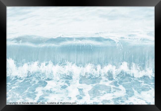 Calm Sea Wave Breaking Framed Print by Natalie Kinnear