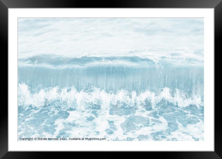 Calm Sea Wave Breaking Framed Mounted Print by Natalie Kinnear