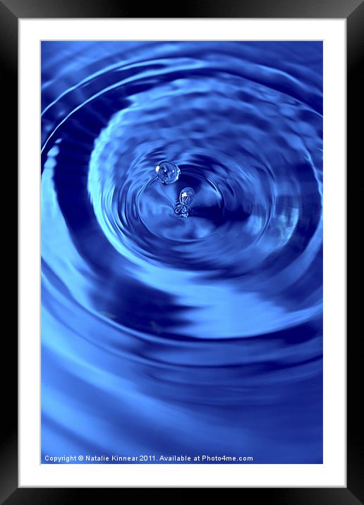 Swirl of Water and Waterdrop Framed Mounted Print by Natalie Kinnear