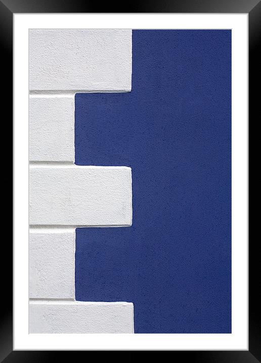 Blue Wall White Detail II Framed Mounted Print by Natalie Kinnear