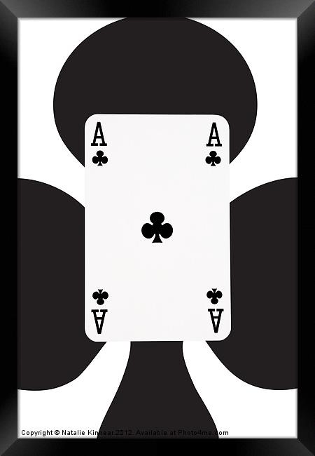 Playing Cards, Ace of Clubs on White Framed Print by Natalie Kinnear
