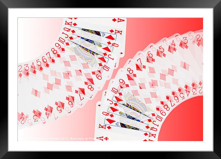 Playing Cards all the Diamonds Framed Mounted Print by Natalie Kinnear