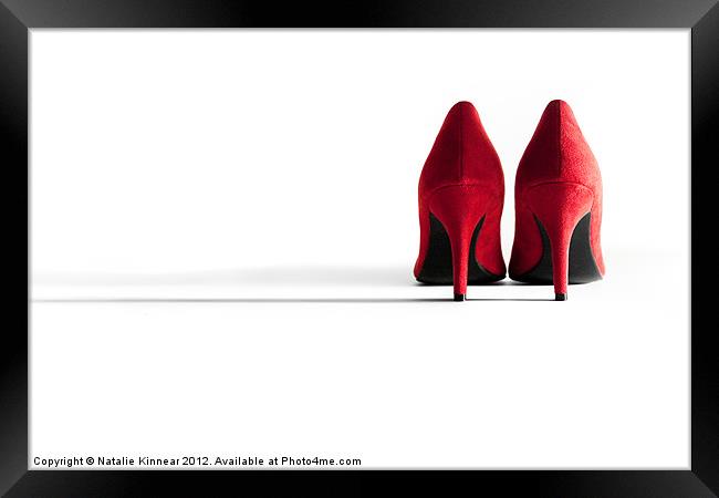 Red Stiletto Shoes Framed Print by Natalie Kinnear