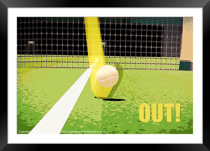 Tennis Hawkeye Out Framed Mounted Print by Natalie Kinnear