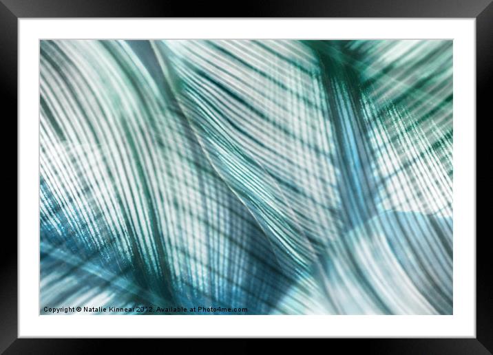 Nature Leaves Abstract in Turquoise and Jade Framed Mounted Print by Natalie Kinnear
