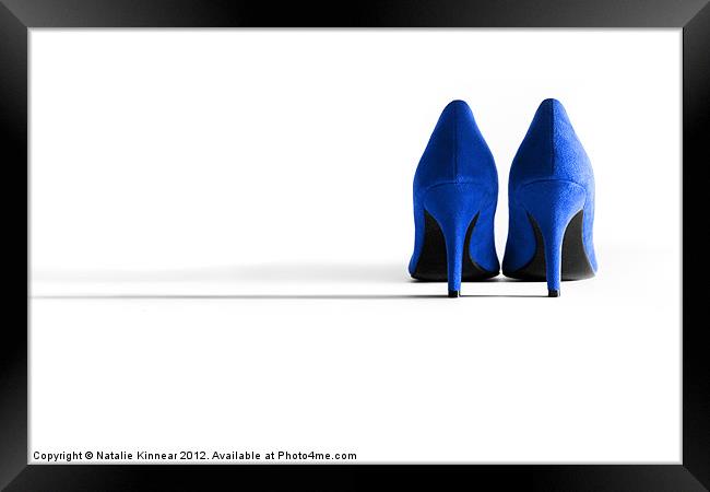 Blue High Heel Shoes Framed Print by Natalie Kinnear