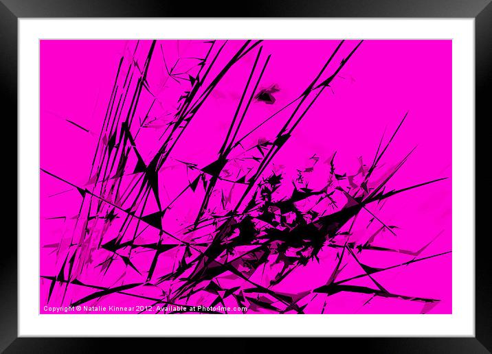 Strike Out Pink and Black Abstract Framed Mounted Print by Natalie Kinnear