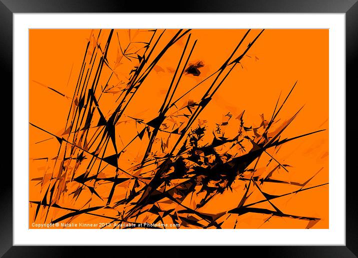 Strike Out Orange and Black Abstract Framed Mounted Print by Natalie Kinnear