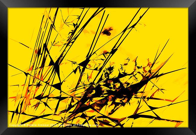 Strike Out Yellow and Black Abstract Framed Print by Natalie Kinnear