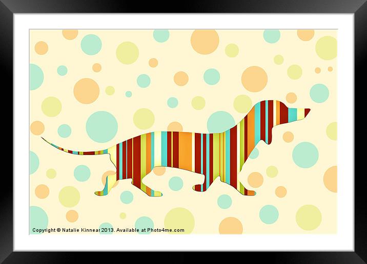 Dachshund Fun Colorful Abstract Framed Mounted Print by Natalie Kinnear